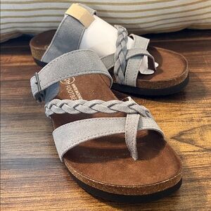 White Mountain Gray Braided Sandals